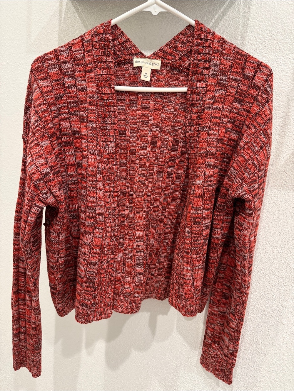 The General Hood Red Open-Front Women's Cardigan